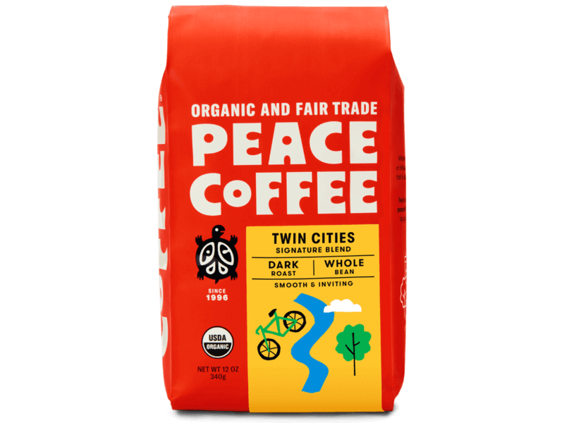 bag of fair trade dark roast coffee